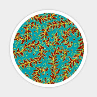 Lacy Leaves Turquoise Palette Magnet